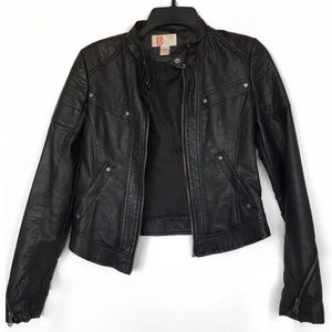 Bernardo Collection Black Vegan Leather Moto Jacket – Size XS